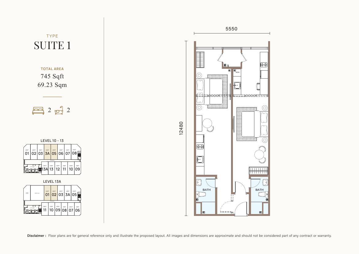 Suite 1, 745 sq ft